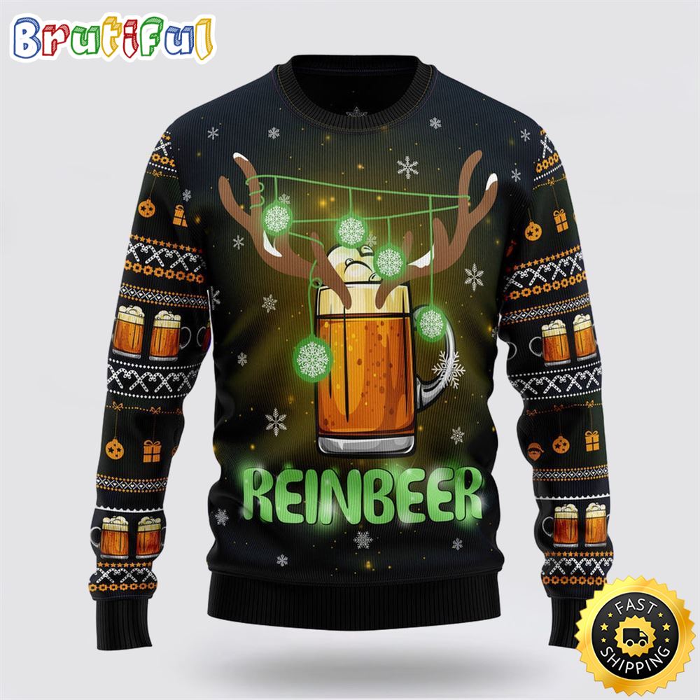 Sportswearmerch Reinbeer Awesome Personalized Christmas Sweater For Fan