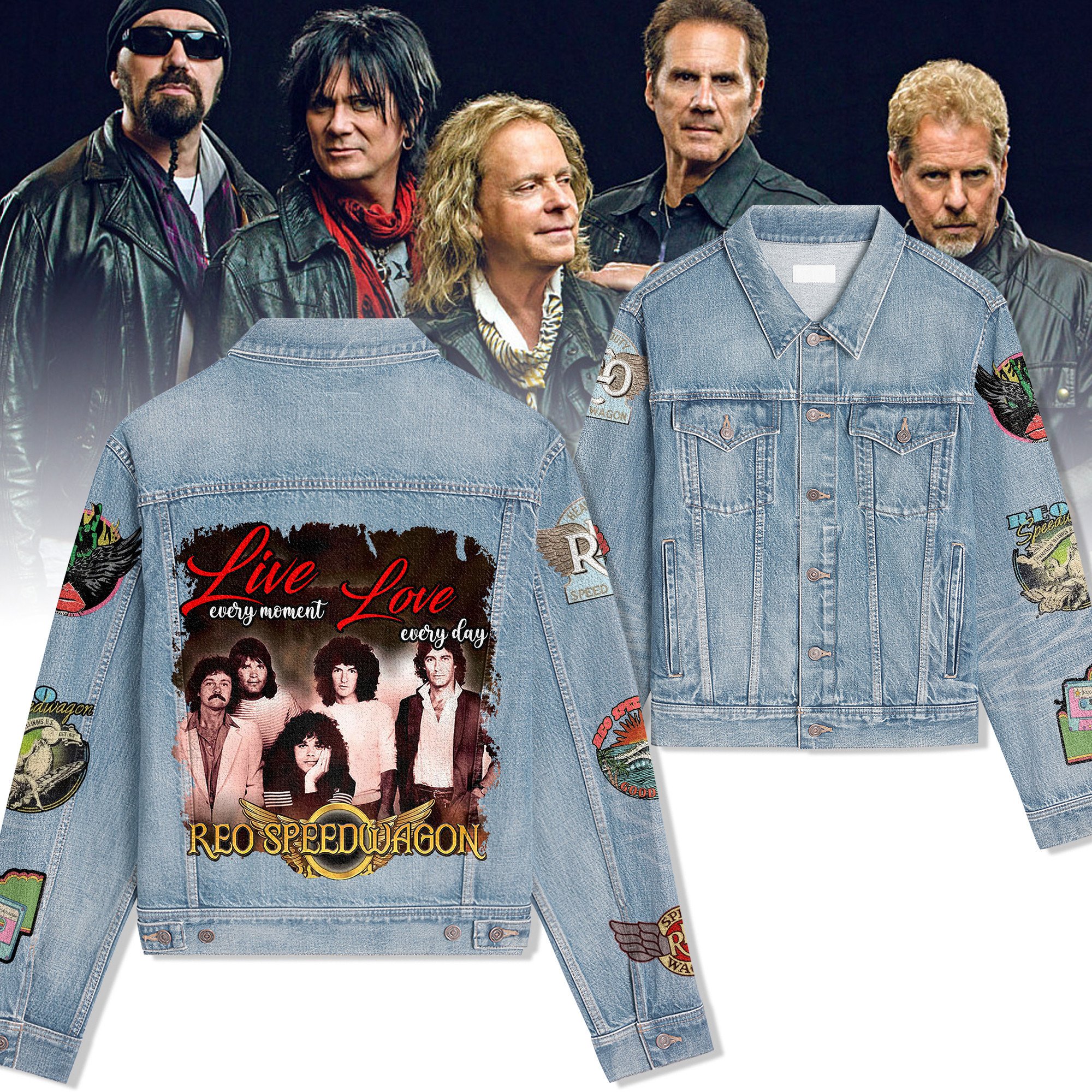 Sportswearmerch REO Speedwagon Denim Jacket Gift For Fans