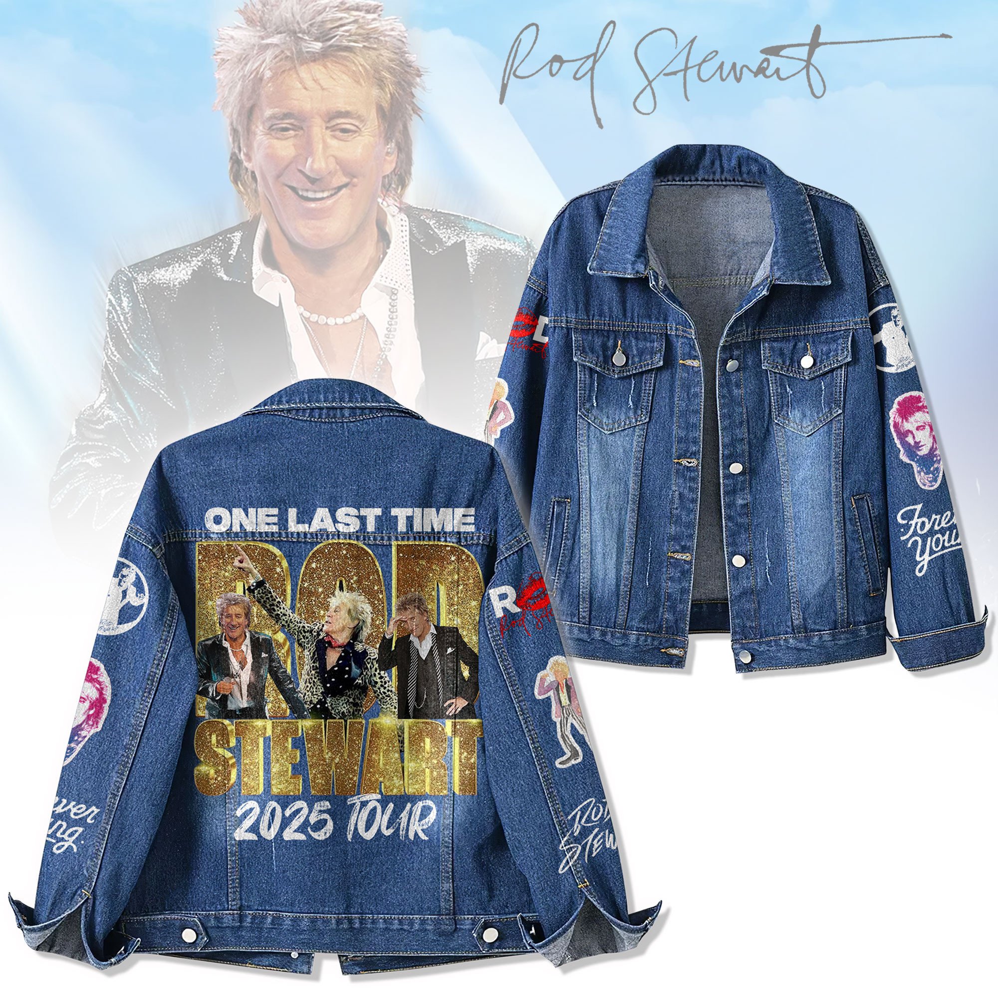 Sportswearmerch Rod Stewart Denim Jacket Gift For Fans