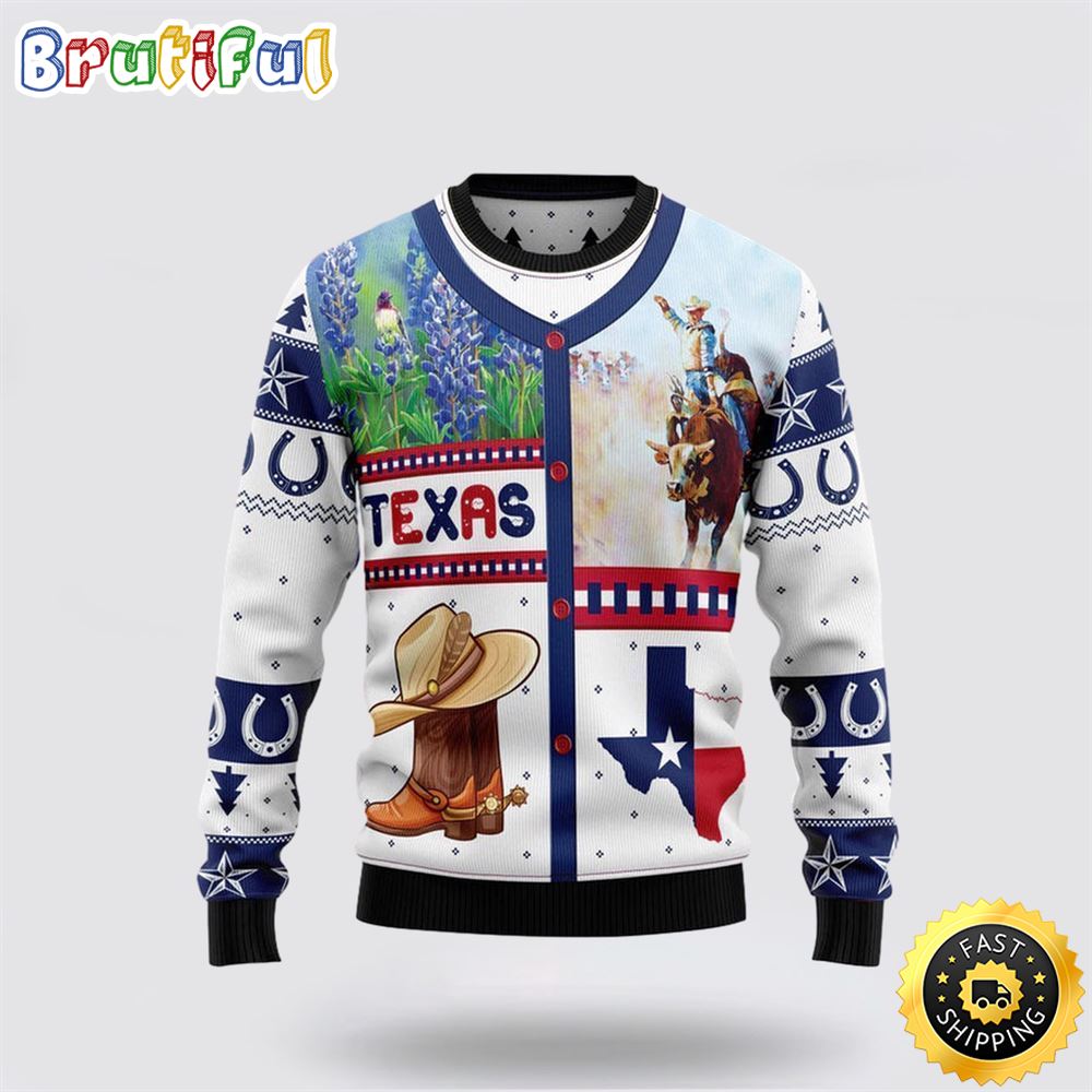 Sportswearmerch Rodeo Texas Funny Personalized Christmas Sweater For Fan
