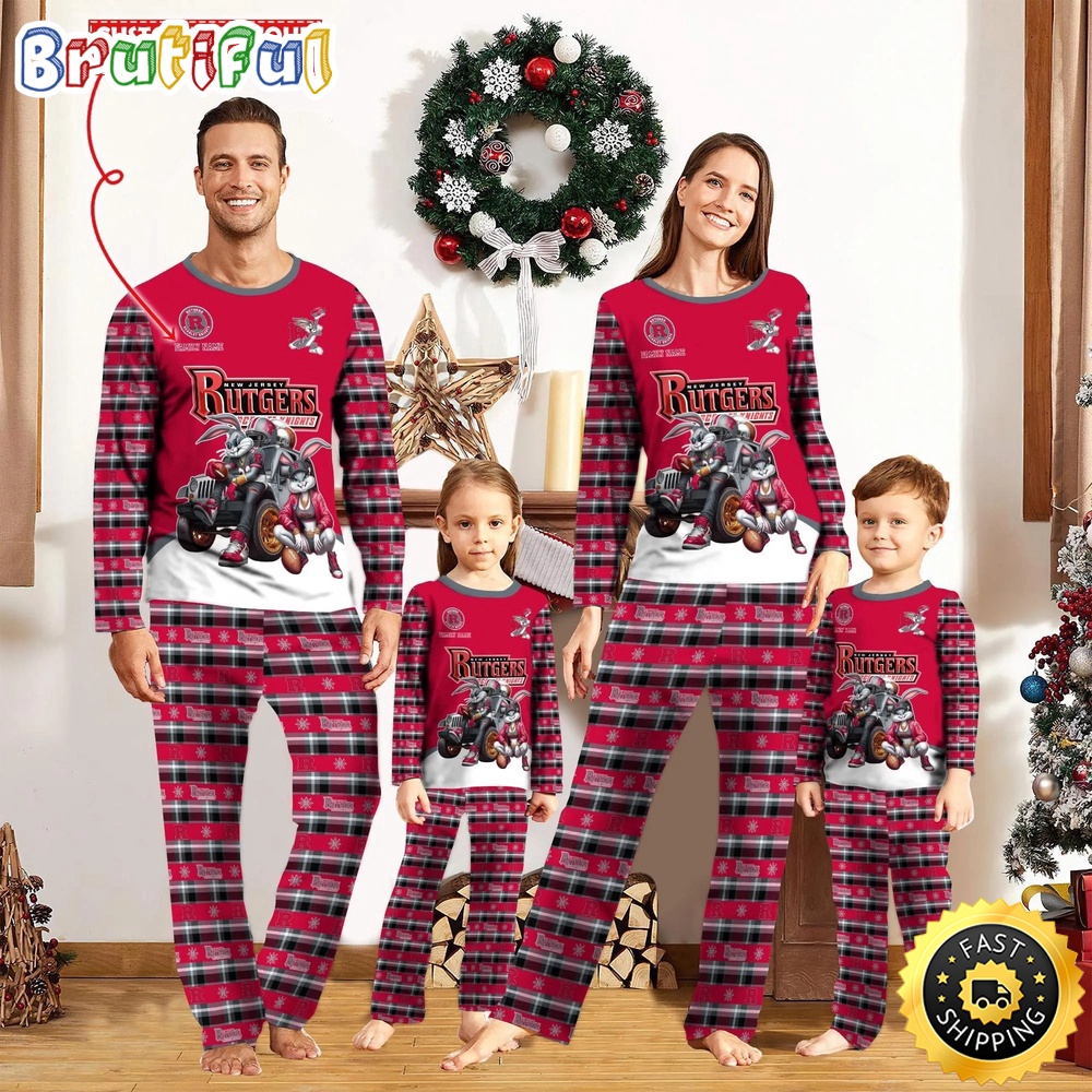 Sportswearmerch Rutgers Scarlet Knights NCAA Personalized Pajamas Family For Fan