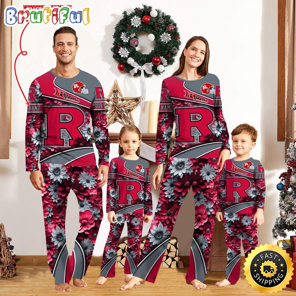 Sportswearmerch Rutgers Scarlet Knights NCAA Sport Fans Personalized Pajamas Family For Fan