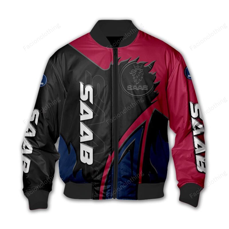 Sportswearmerch Saab Car Personalized Bomber Jacket For Fan