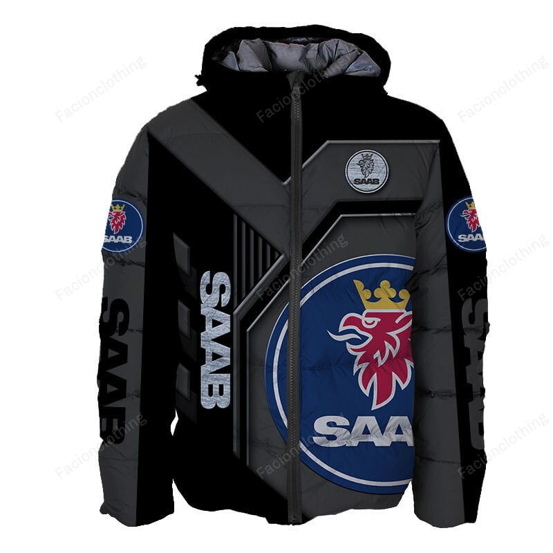 Sportswearmerch Saab Car Personalized Fashion Puffer Jacket For Fan
