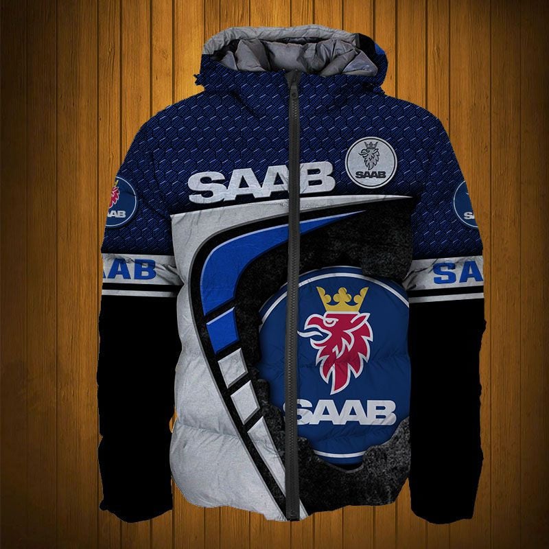 Sportswearmerch Saab Car Personalized Fashion Puffer Jacket For Fan