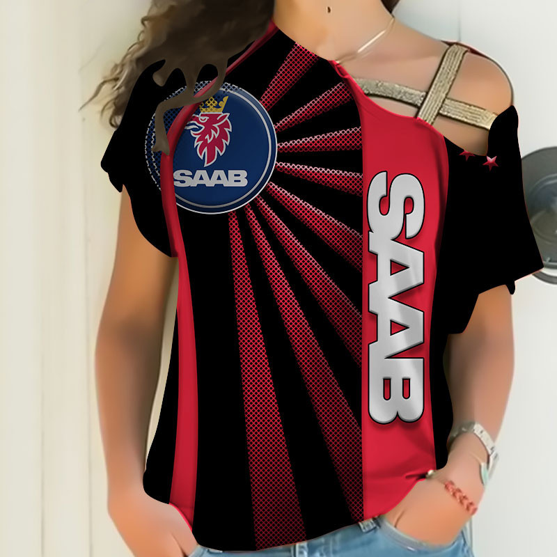 Sportswearmerch Saab Car Personalized Fashion Strapless Short Sleeve For Fan