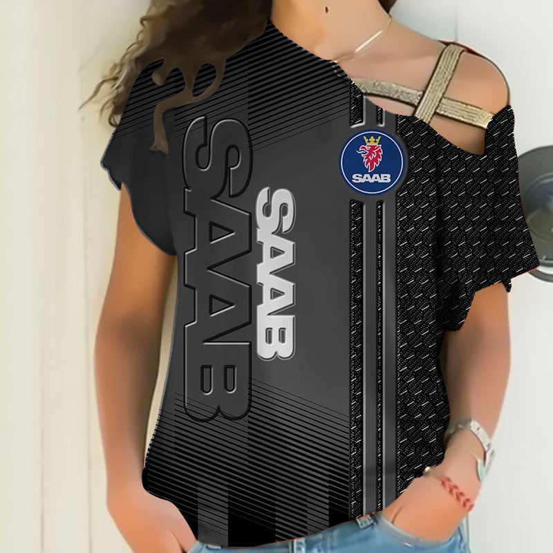 Sportswearmerch Saab Car Personalized Fashion Strapless Short Sleeve For Fan