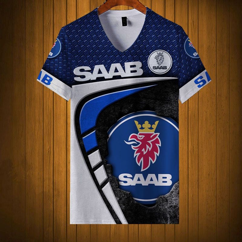 Sportswearmerch Saab Car Personalized Fashion V-neck Women T-shirt For Fan
