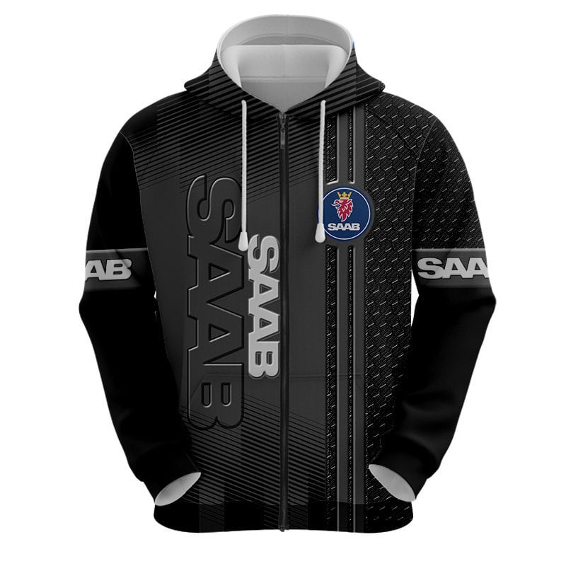 Sportswearmerch Saab Car Personalized Fashion Zip Hoodie For Fan