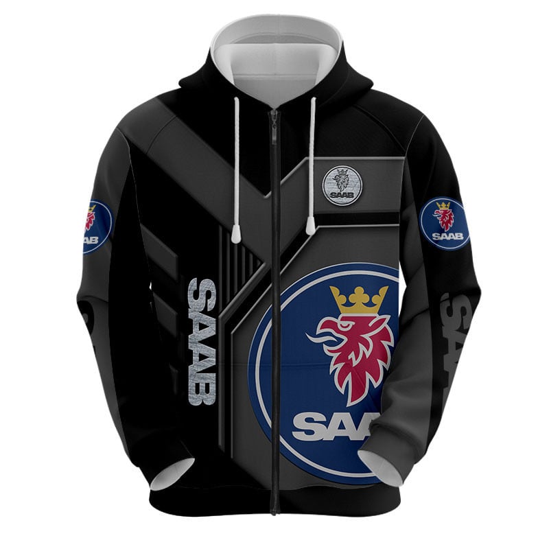 Sportswearmerch Saab Car Personalized Fashion Zip Hoodie For Fan