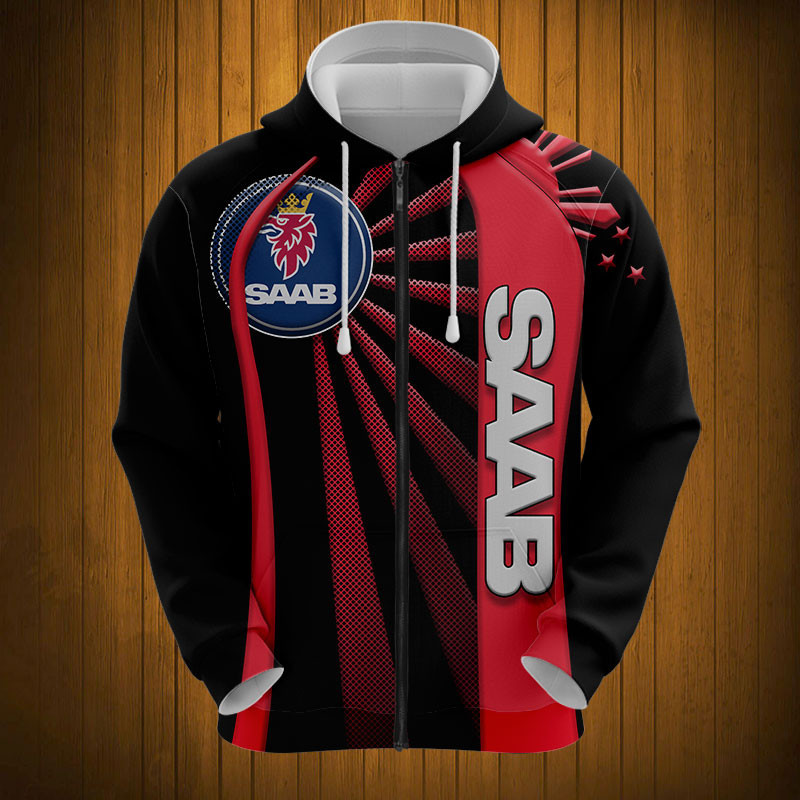 Sportswearmerch Saab Car Personalized Fashion Zip Hoodie For Fan