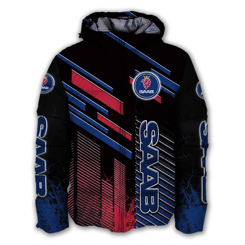 Sportswearmerch Saab Car Personalized Puffer Jacket For Fan
