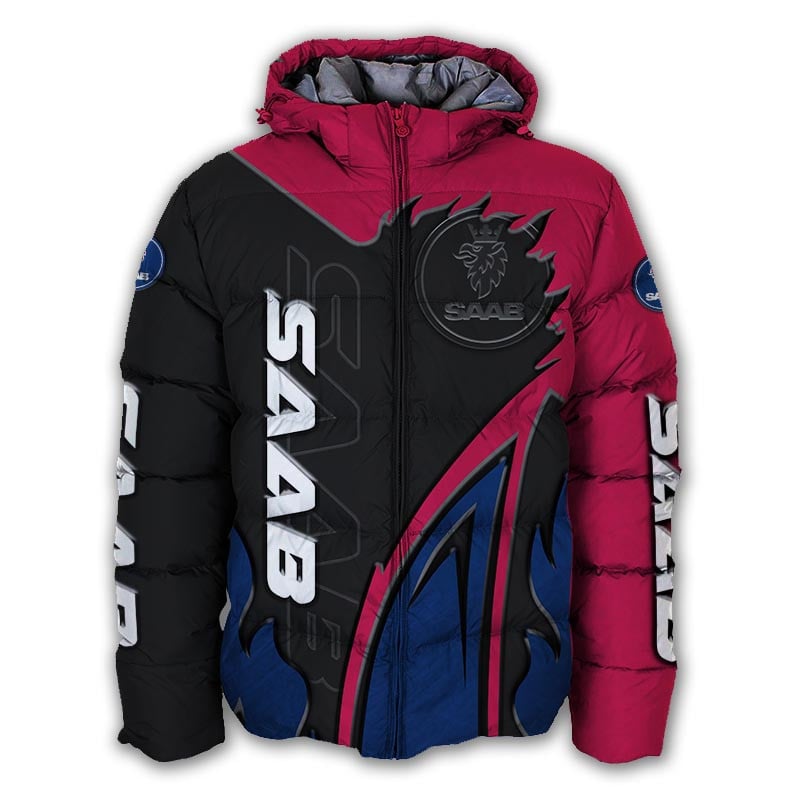 Sportswearmerch Saab Car Personalized Puffer Jacket For Fan