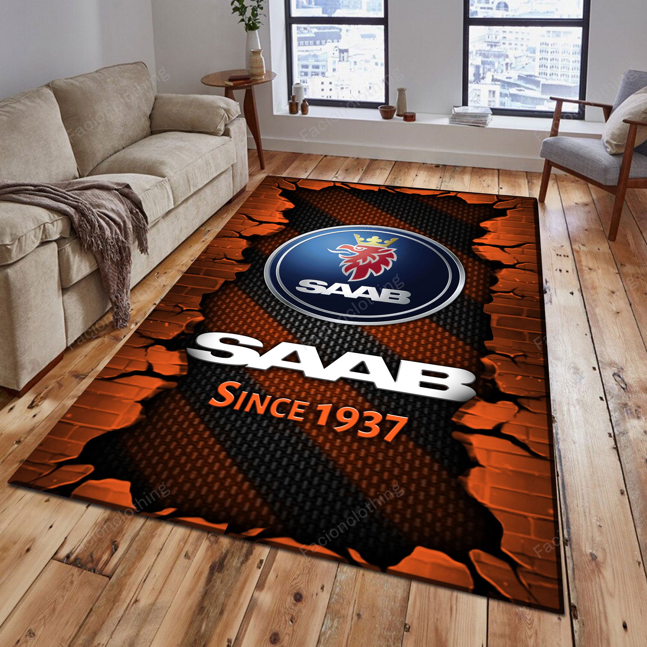 Sportswearmerch Saab Car Personalized Rug For Fan