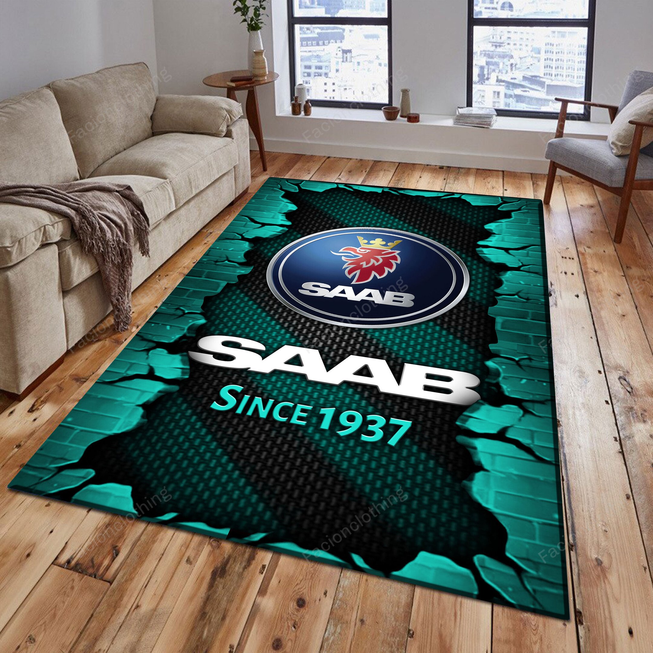 Sportswearmerch Saab Car Personalized Rug For Fan