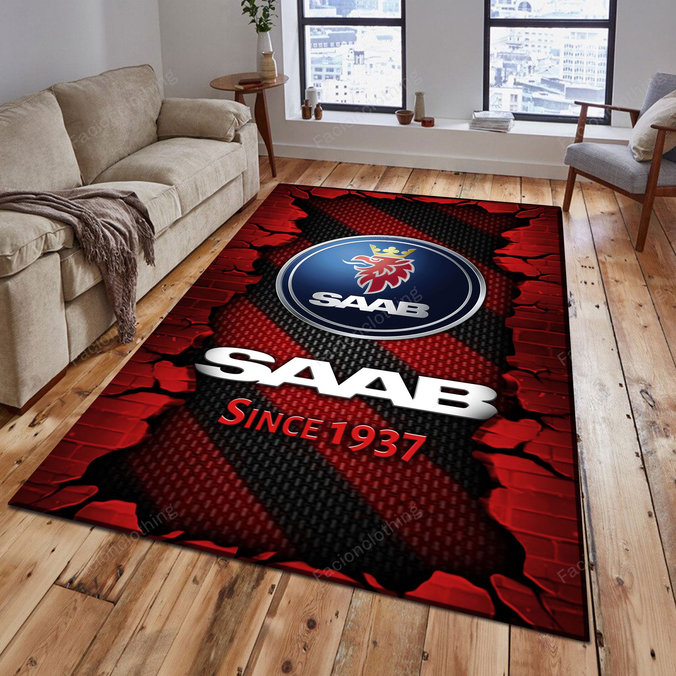 Sportswearmerch Saab Car Personalized Rug For Fan