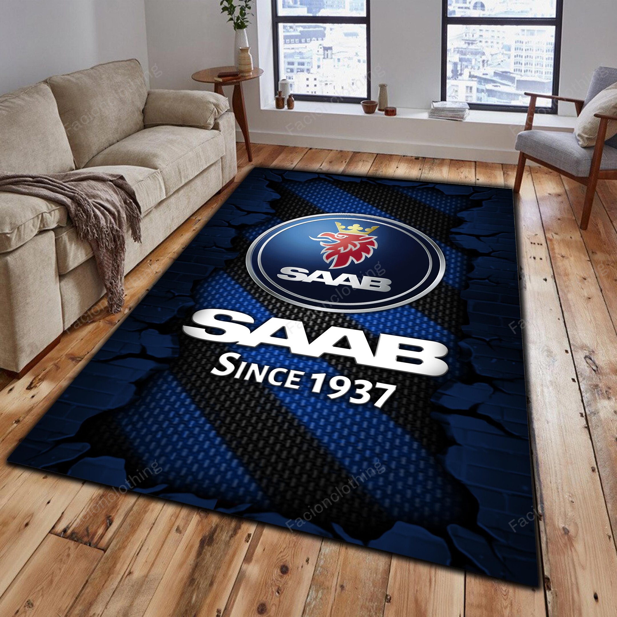 Sportswearmerch Saab Car Personalized Rug For Fan