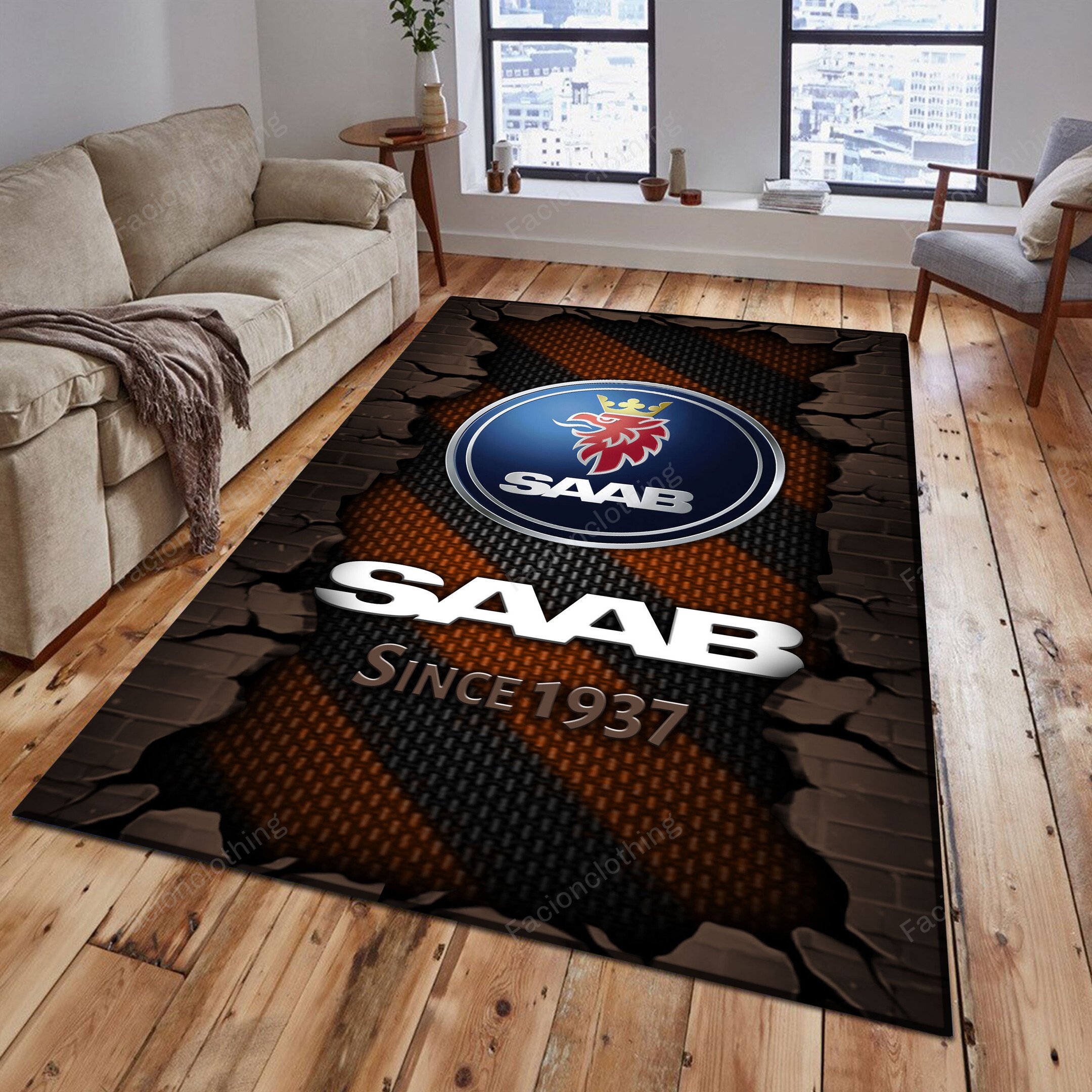 Sportswearmerch Saab Car Personalized Rug For Fan