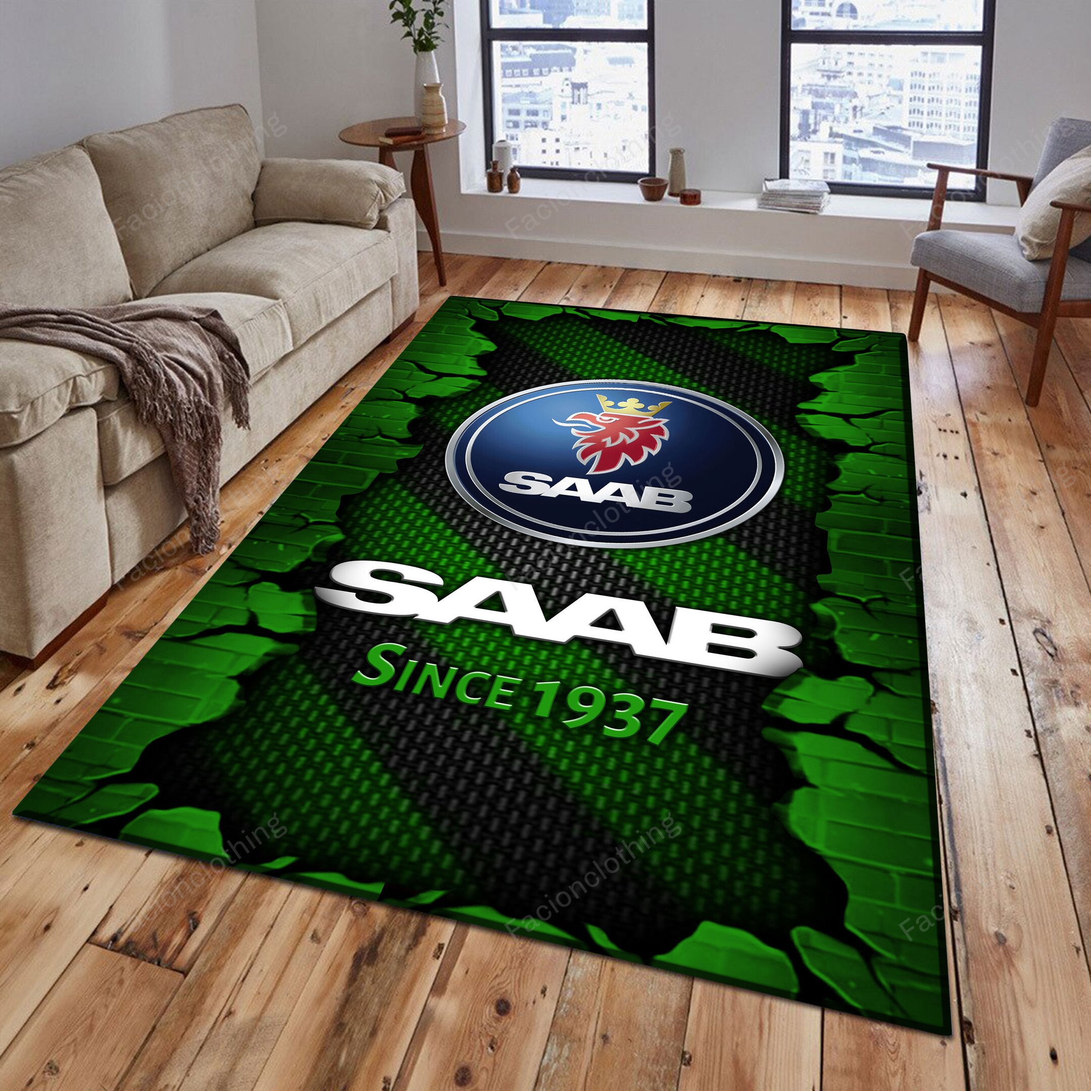 Sportswearmerch Saab Car Personalized Rug For Fan