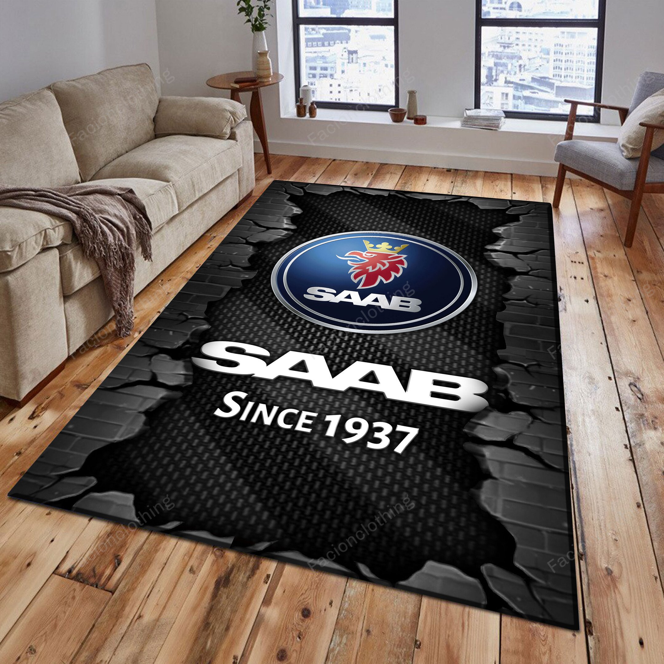 Sportswearmerch Saab Car Personalized Rug For Fan