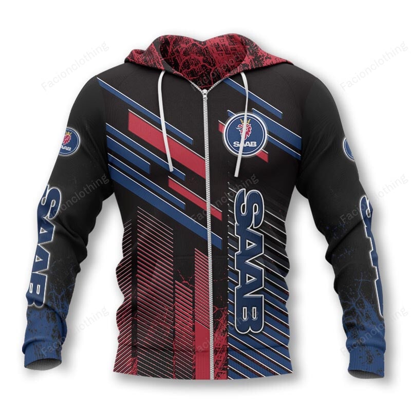 Sportswearmerch Saab Car Personalized Zip Hoodie For Fan