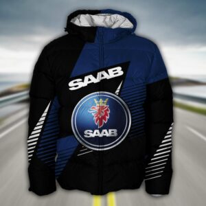 Sportswearmerch Saab Car Puffer Jacket For Fan
