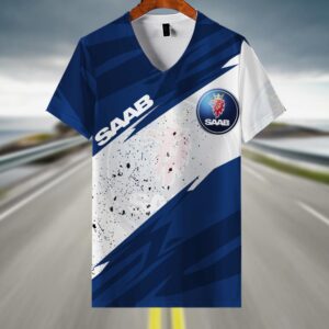 Sportswearmerch Saab Car V-neck Women T-shirt For Fan