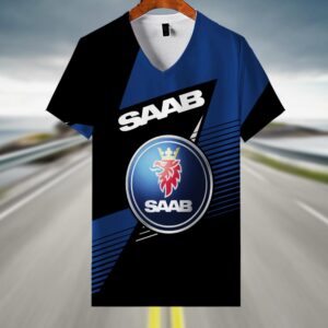 Sportswearmerch Saab Car V-neck Women T-shirt For Fan