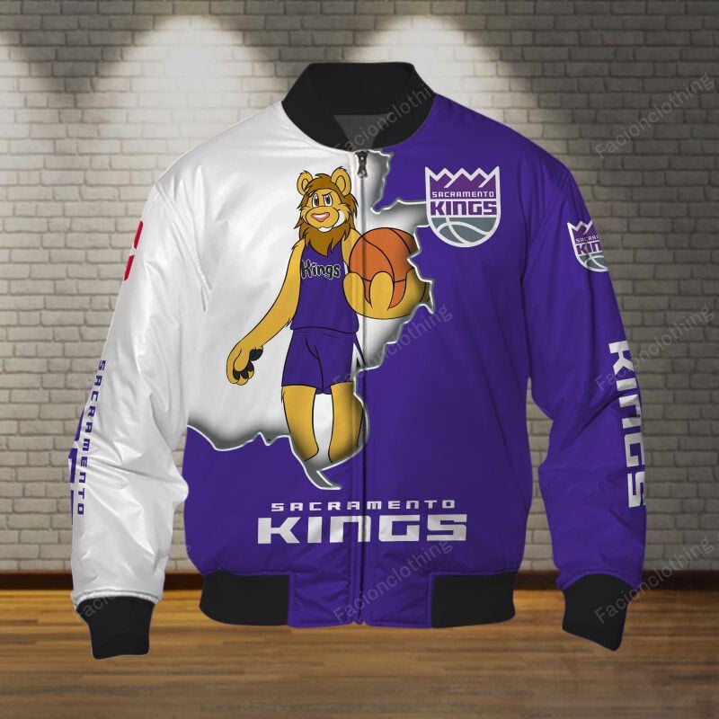 Sportswearmerch Sacramento Kings NBA Personalized Bomber Jacket For Fan