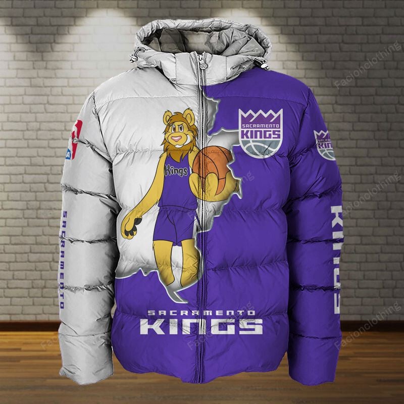 Sportswearmerch Sacramento Kings NBA Personalized Puffer Jacket For Fan