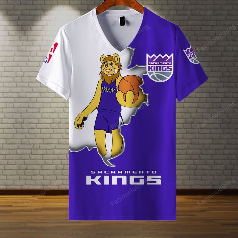 Sportswearmerch Sacramento Kings NBA Personalized V-neck Women T-shirt For Fan