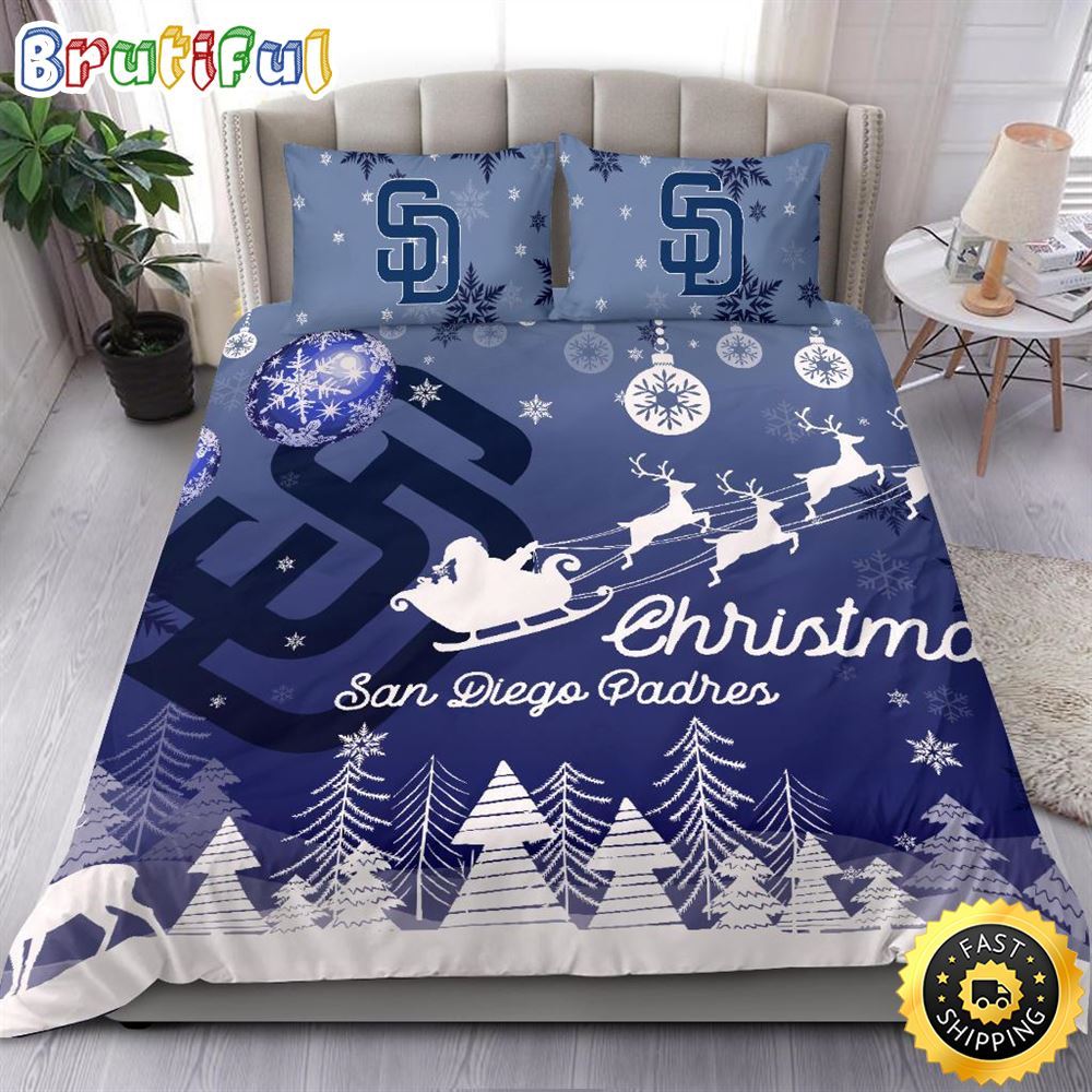 Sportswearmerch San Diego Padres MLB Christmas Bedding Sets For Fan