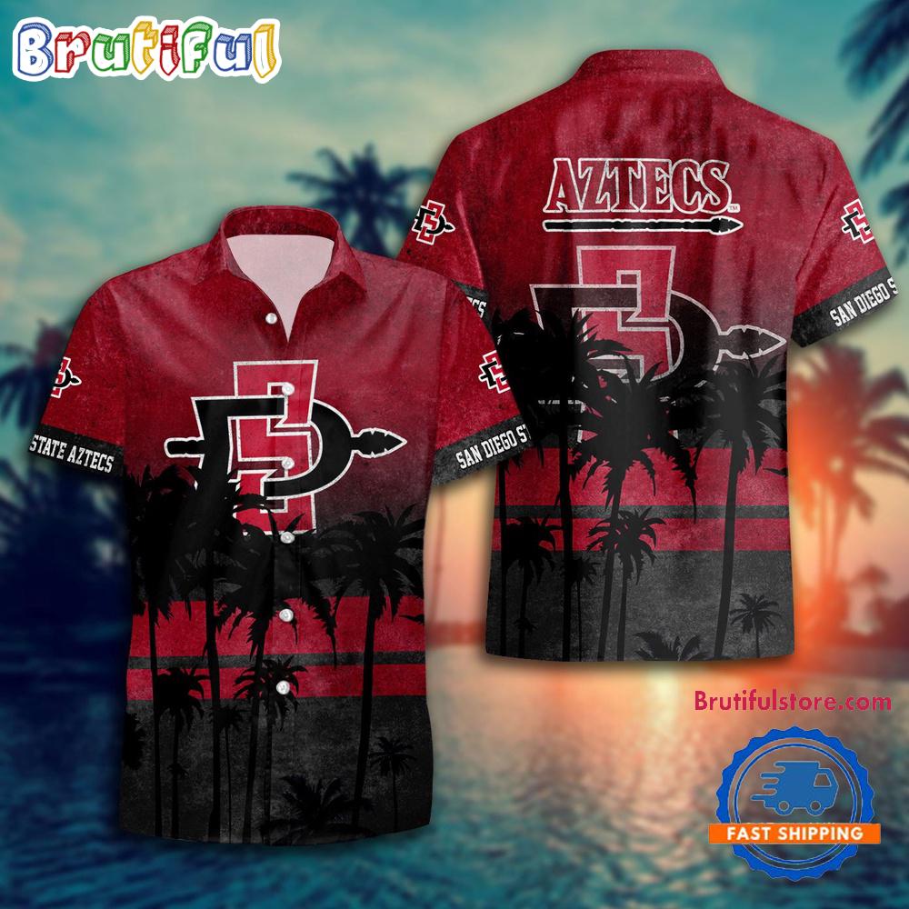Sportswearmerch San Diego State Aztecs NCAA Palm Tree Tropical Summer Beach Hawaiian Shirt For Fan