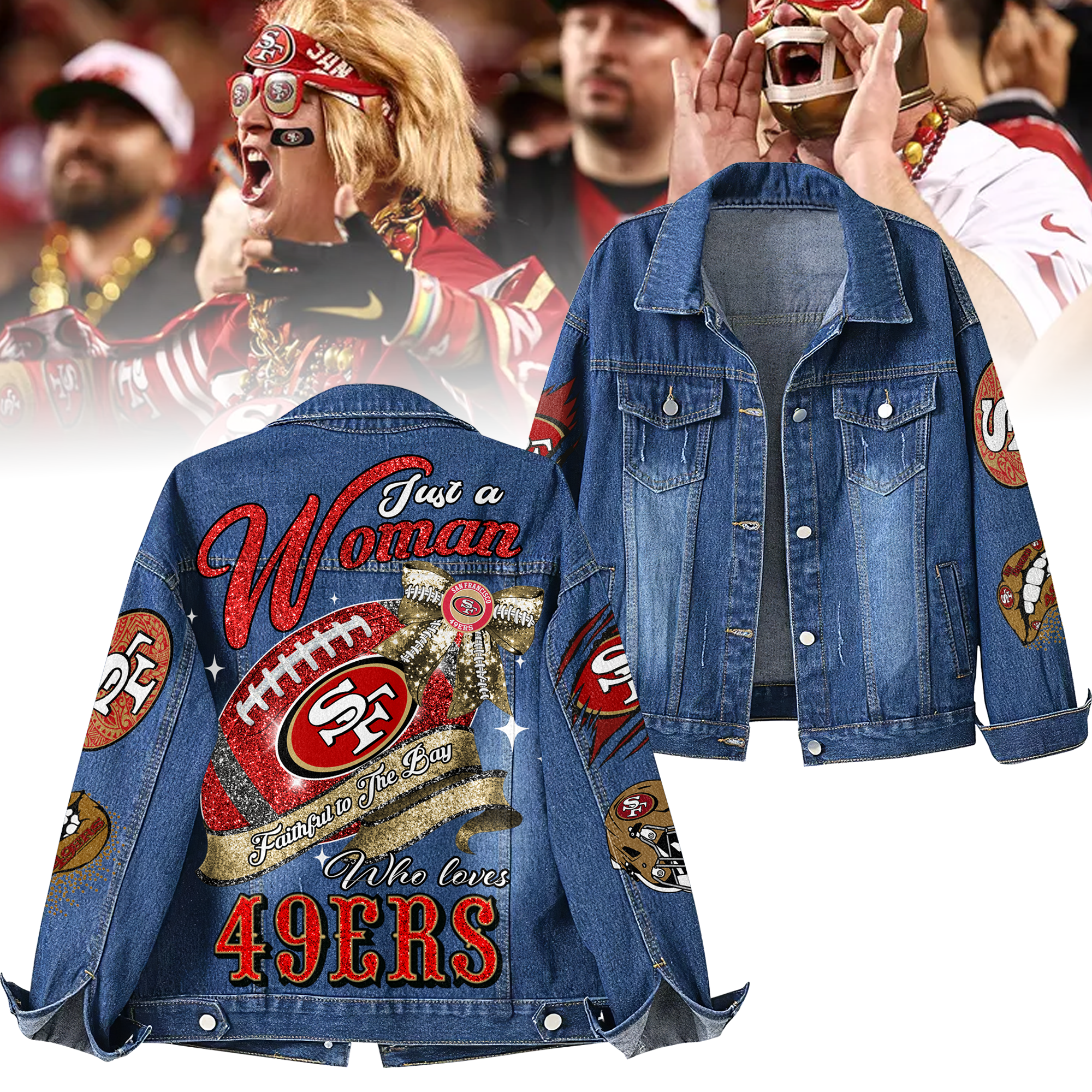 Sportswearmerch San Francisco 49ers Denim Jacket Gift For Fans