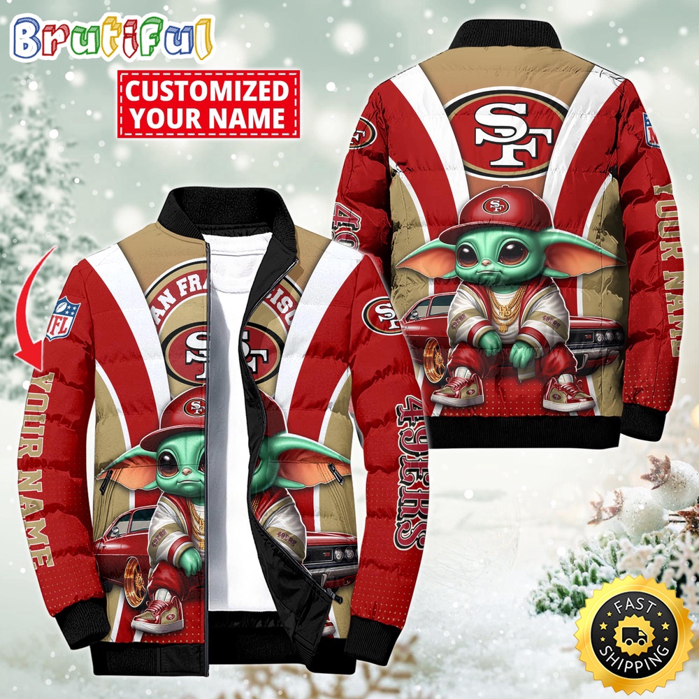 Sportswearmerch San Francisco 49ers NFL Baby Yoda Puffer Jacket For Fan