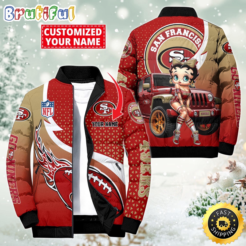 Sportswearmerch San Francisco 49ers NFL Betty Boop Puffer Jacket For Fan