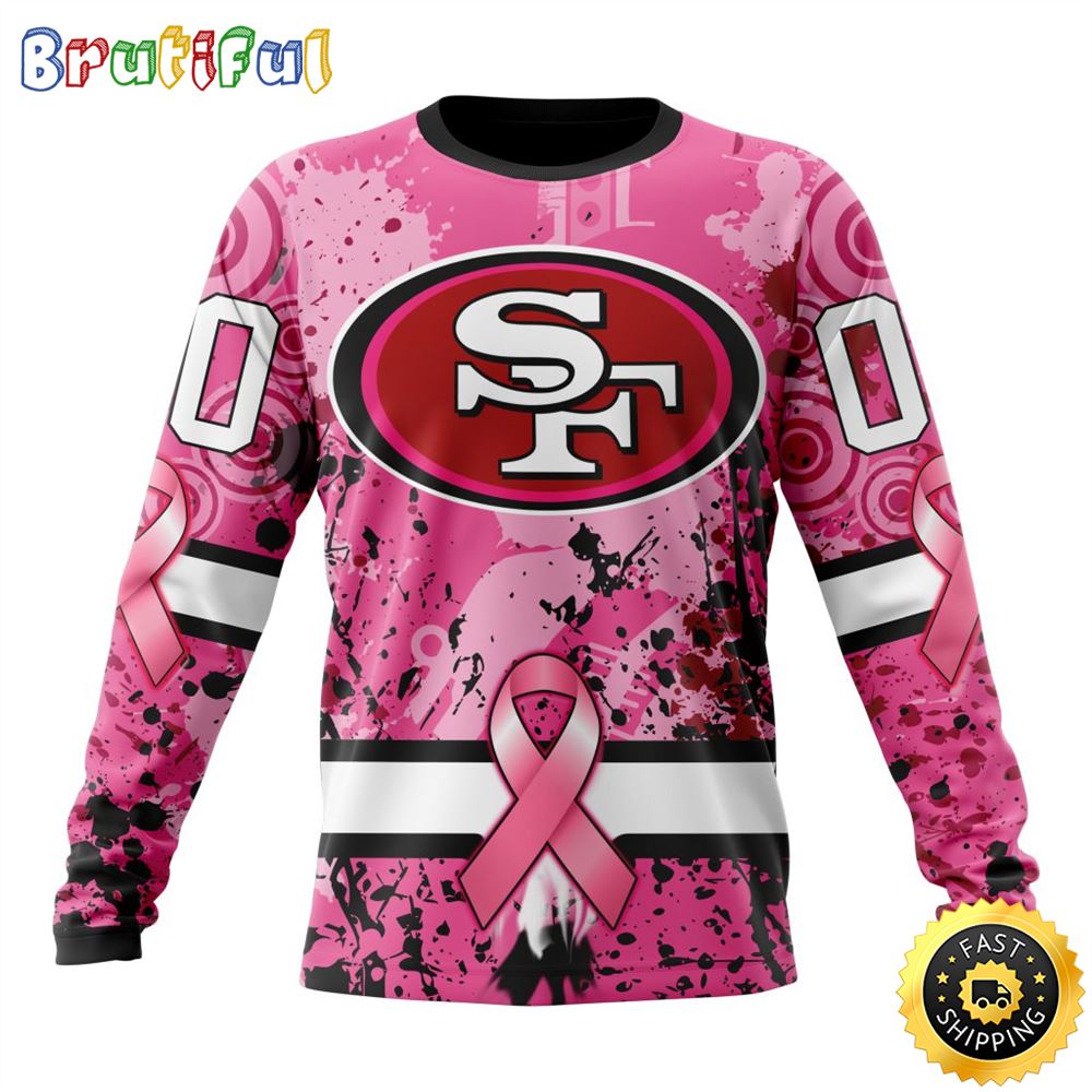 Sportswearmerch San Francisco 49ers NFL Crewneck Breast Cancer Personalized Sweater For Fan