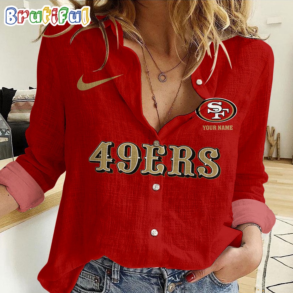Sportswearmerch San Francisco 49ers NFL Custom Women's Casual Shirt For Fan