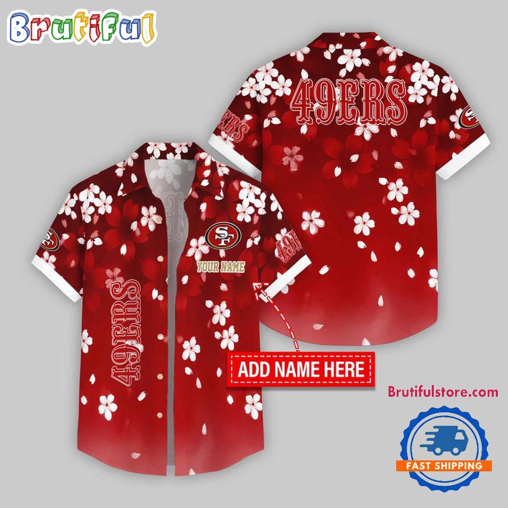 Sportswearmerch San Francisco 49ers NFL Five-petaled Flower Pattern Personalized Hawaiian Shirt For Fan