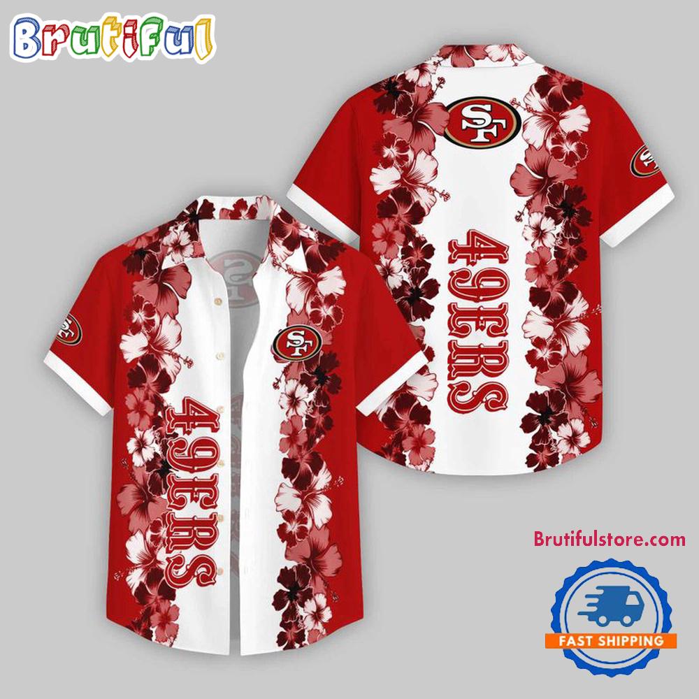 Sportswearmerch San Francisco 49ers NFL Flower Pattern Summer Beach Personalized Hawaiian Shirt For Fan