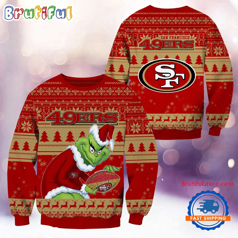 Sportswearmerch San Francisco 49ers NFL Football Grinch Christmas Sweater For Fan