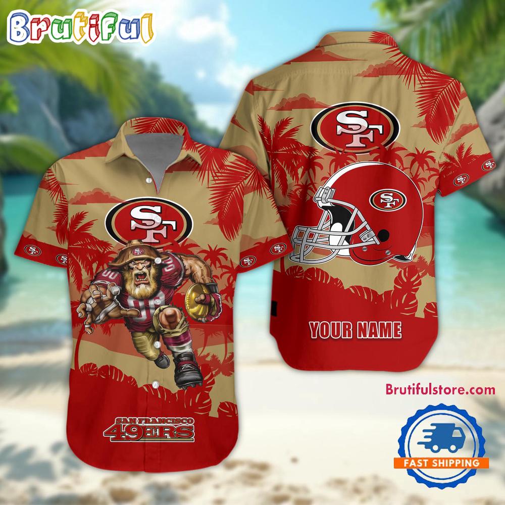 Sportswearmerch San Francisco 49ers NFL Football Mascot Summer Personalized Hawaiian Shirt For Fan