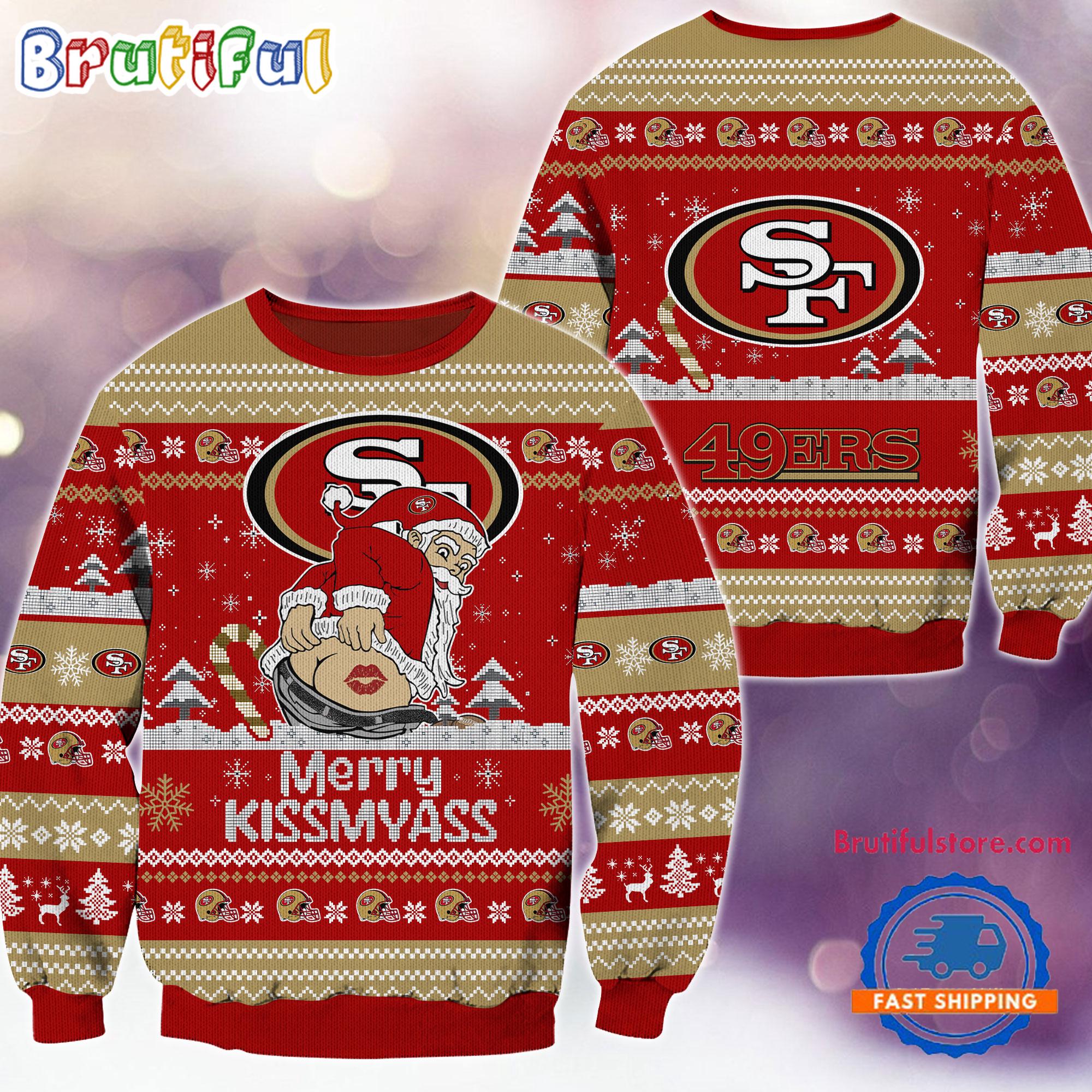 Sportswearmerch San Francisco 49ers NFL Funny Santa Claus Christmas Sweater For Fan