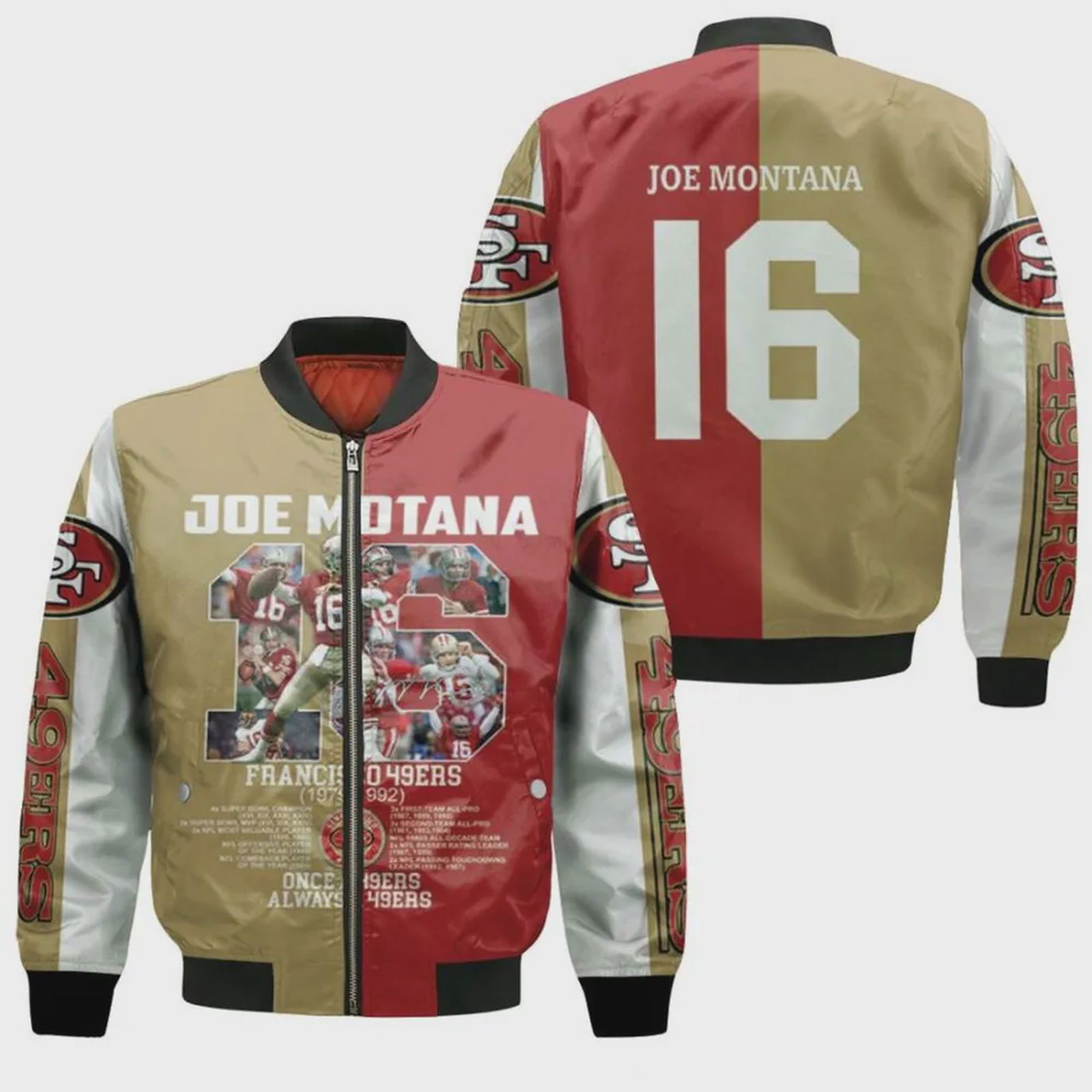 Sportswearmerch San Francisco 49ers NFL Joe Motana Bomber Jacket For Fan