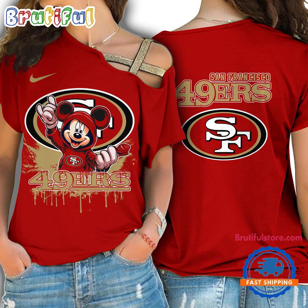Sportswearmerch San Francisco 49ers NFL Mickey Mouse Strapless Sleeve Short For Fan