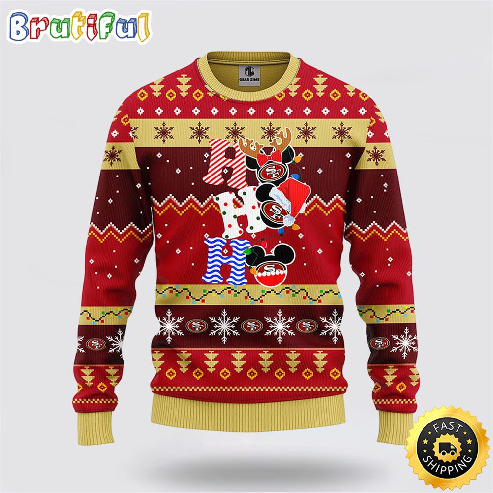 Sportswearmerch San Francisco 49ers NFL Mickey Ugly Christmas Sweater For Fan