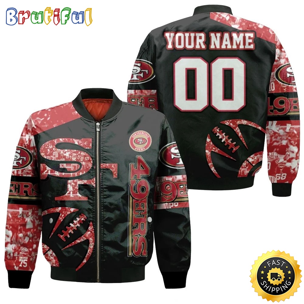 Sportswearmerch San Francisco 49ers NFL Personalized Bomber Jacket Classic Bomber Style For Fan