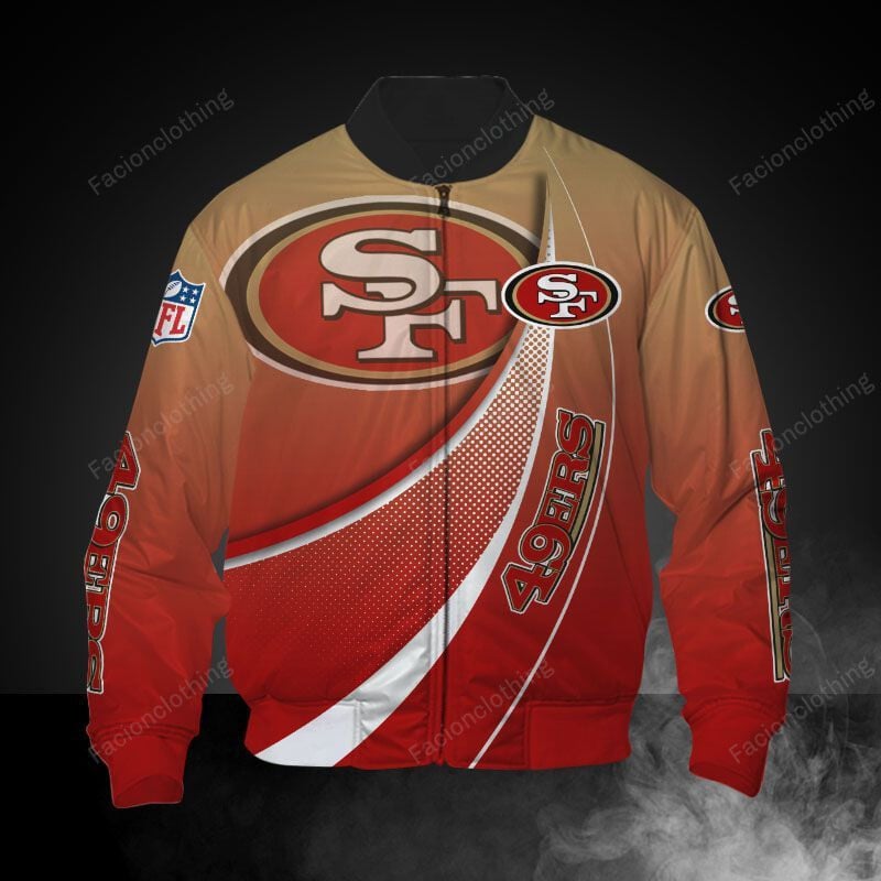 Sportswearmerch San Francisco 49ers NFL Personalized Bomber Jacket For Fan