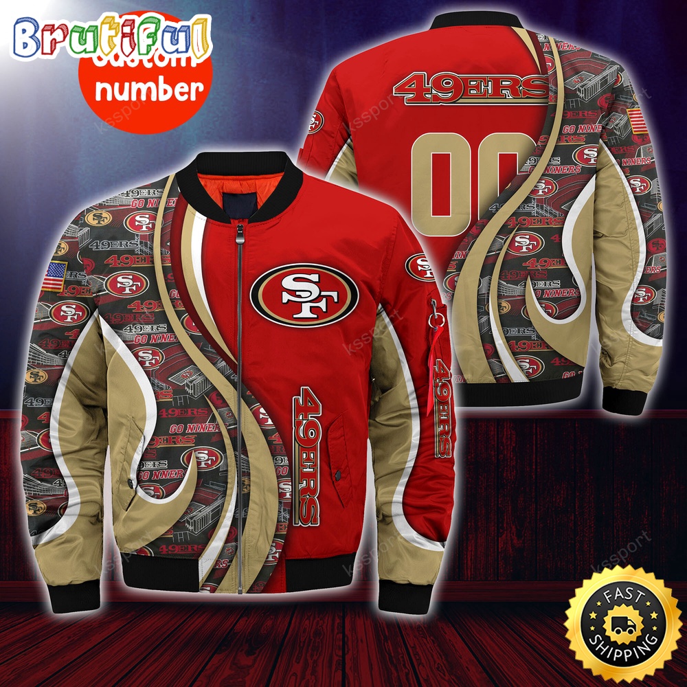 Sportswearmerch San Francisco 49ers NFL Personalized Bomber Jacket For Fan