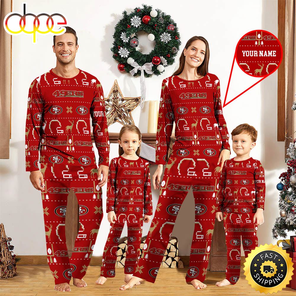Sportswearmerch San Francisco 49ers NFL Personalized Pajamas Family For Fan